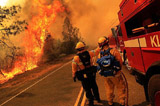 美国加州突发森林大火 千余消防员出动（组图）