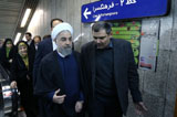 伊朗总统鲁哈尼搭乘地铁上班（高清组图）