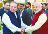 印度总理莫迪首次访问巴基斯坦 与谢里夫会面