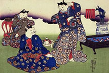 日本画家以猫代人创作浮世绘嘲讽奢华之风(图)