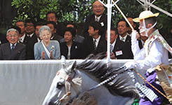 日本皇宫举行马球马术表演 天皇夫妇现身观看(组图)