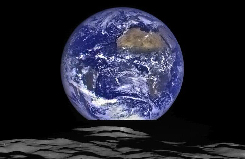 月球飞船拍地球"升起"